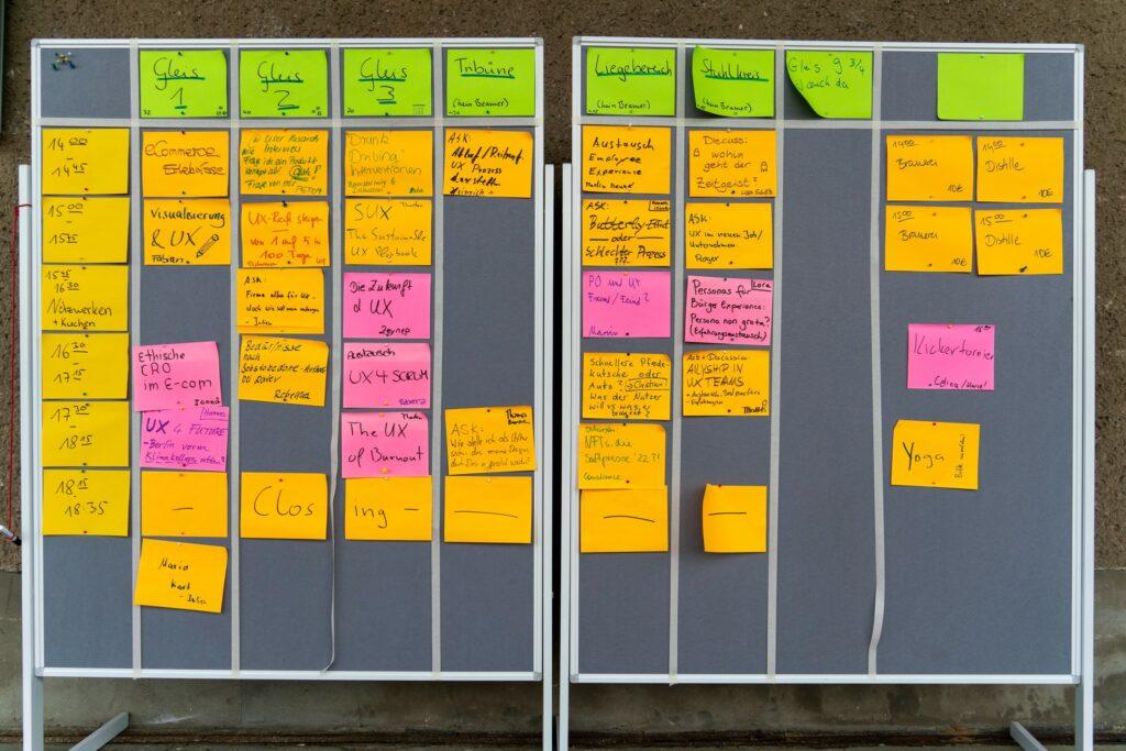 Metaplanwand mit Postits